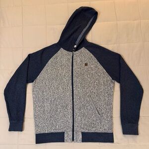 O'Neill Blue and Gray Zip-Up Hoodie Sweater sz M